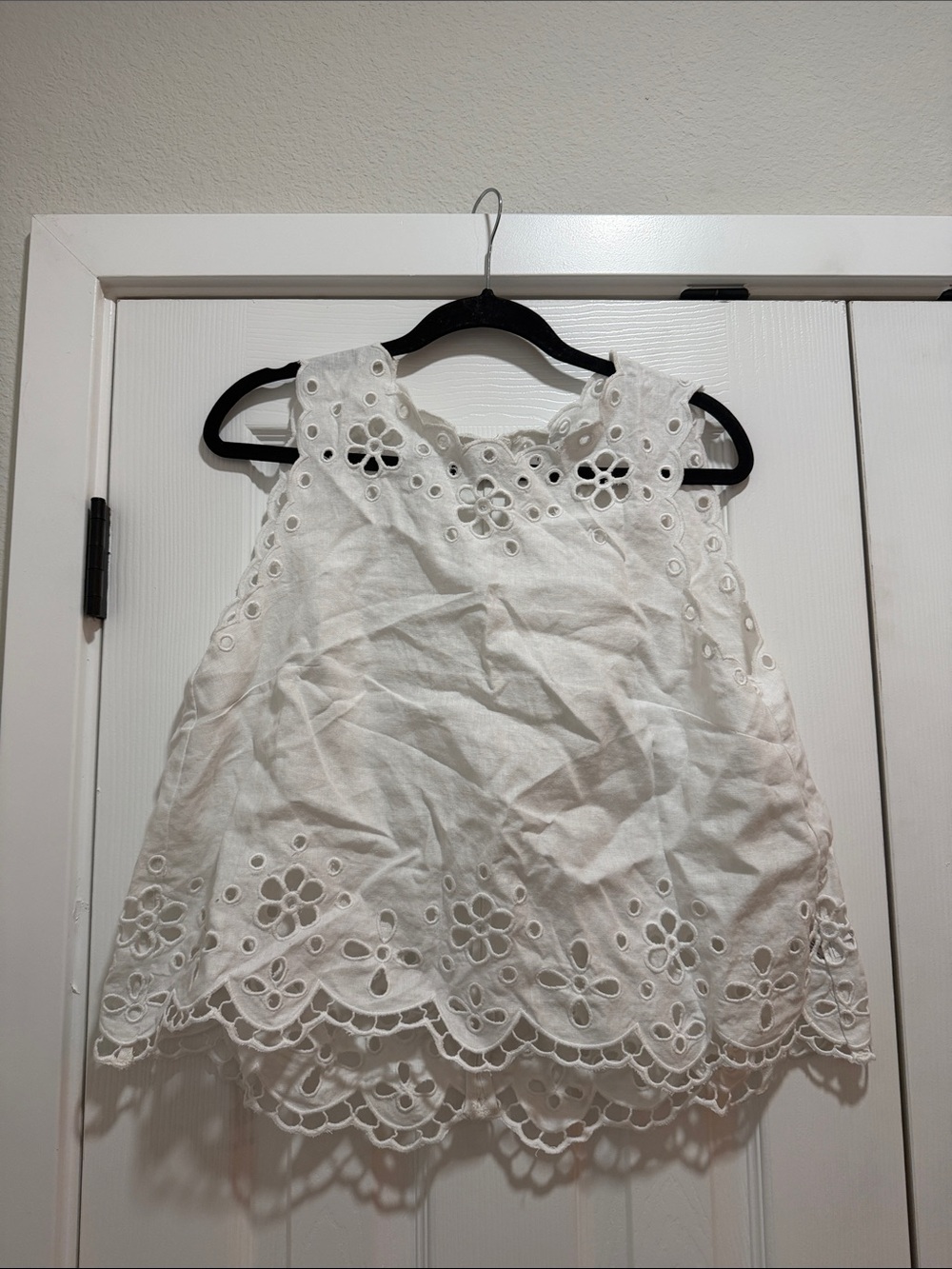 Madewell Embroidered Linen Eyelet High-Low Tank Medium - Picture 7 of 12